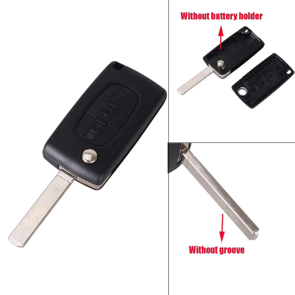 KEYYOU Remote Entry Key Fob Flip Folding Shell Case 3 Buttons For CITROEN C2 C3 C4 C5 C6 C8 CE0523 | Автомобили и мотоциклы