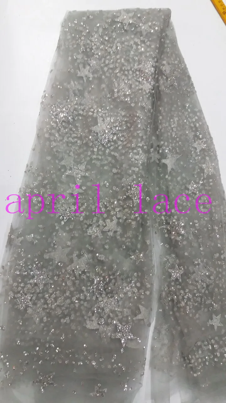 5 ярдов ap105 серебряная звезда Добби блестящая приклеенная ткань дышащая