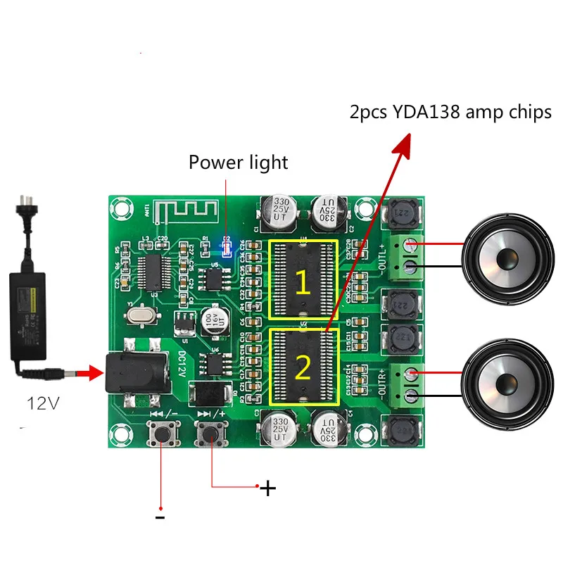 YDA138 Bluetooth динамик усилитель доска двухъядерный 20 Вт+ 20 Вт HD обработка HIFI профессиональное издание цифровой усилитель