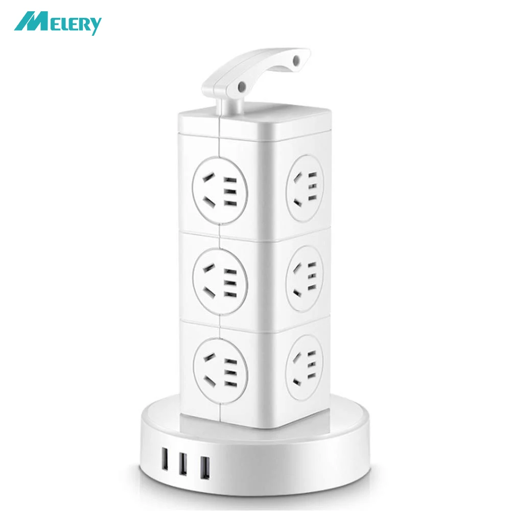Вертикальная лента питания, много точек, штепсельная розетка AU с USB, 2500 Вт, переключатель защиты от перенапряжения, 2,6 м, удлинитель для дома и офиса