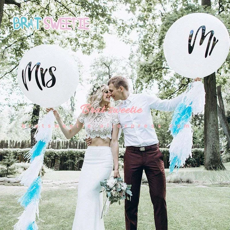 36 дюймов Mr & Mrs Свадебные Boda буквы круглые латексные шарики День Святого Валентина
