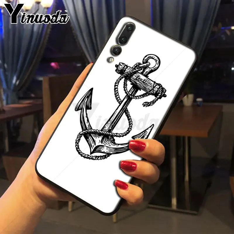 Yinuoda морской тату синяя лодка якорь арт Новинка чехол для телефона Fundas huawei p20 pro