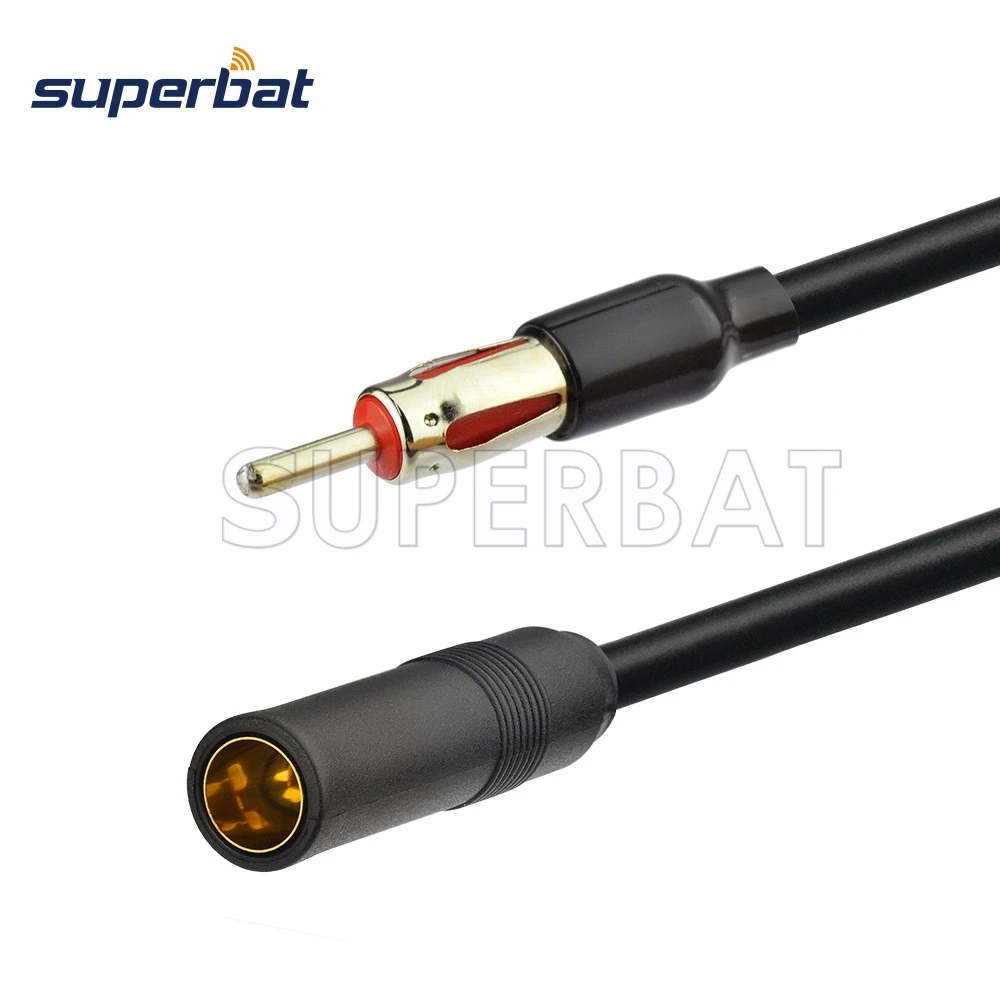 Superbat 12 Aerial Antenna Extension Lead Car CD Radio Cable Player - DIN 41585 Connector Adapter Wire
