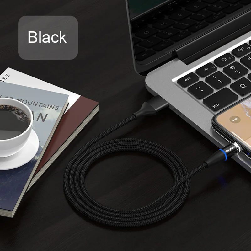 Магнитный usb-кабель для быстрой зарядки 2 м, 1 м, кабель Micro USB type-C для samsung S10 S10e, для iPhone X, XR, Xs, Max, 8, 7, 3A, магнитное зарядное устройство