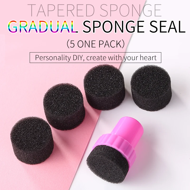 10pcs DIY Soft Sponge Gradual Change Color Stamp Nail Art Decoration Polish Template Transfer Stamping Manicure Tools Set |