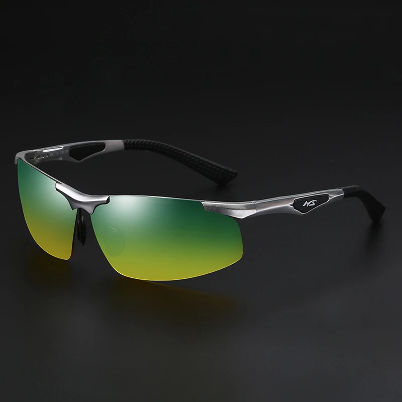 YSO Sunglasses Men Polarized UV400 Aluminium Magnesium Frame HD Night Vision Driving Glasses Semi Rimless Accessory For 3009 | Аксессуары