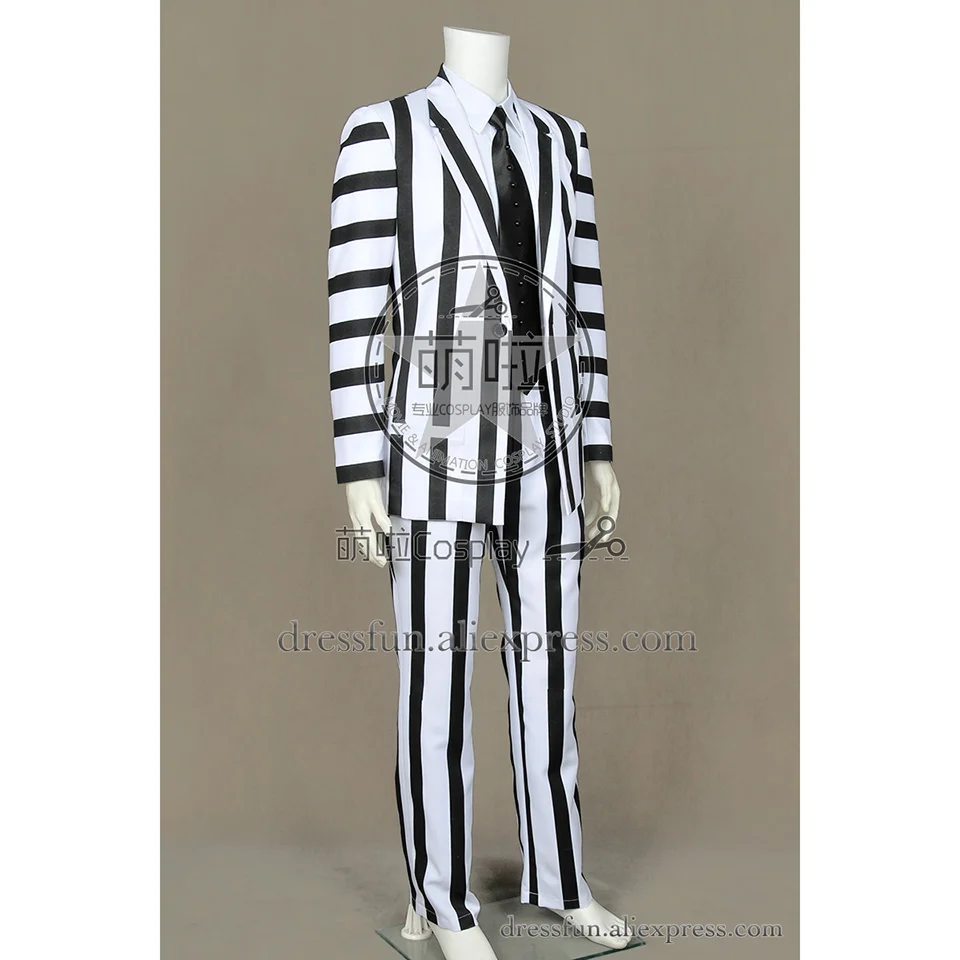 Beetlejuice Betelgeuse костюм для косплея Майкла Китона костюмы Униформа пальто рубашка