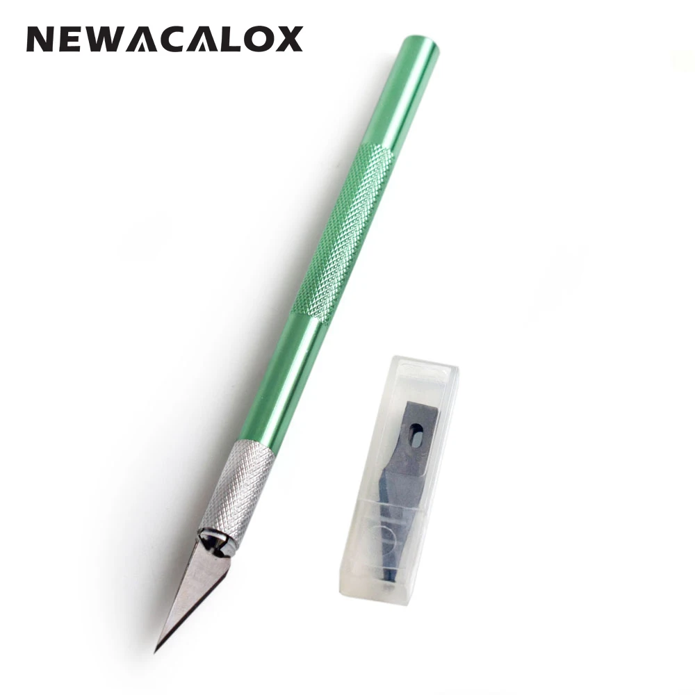 NEWACALOX 6 лезвий художественные ножи инструменты для резьбы по дереву бритва хобби кожа фрукты еда ремесло гравировка скальпель DIY резка PCB ремонт