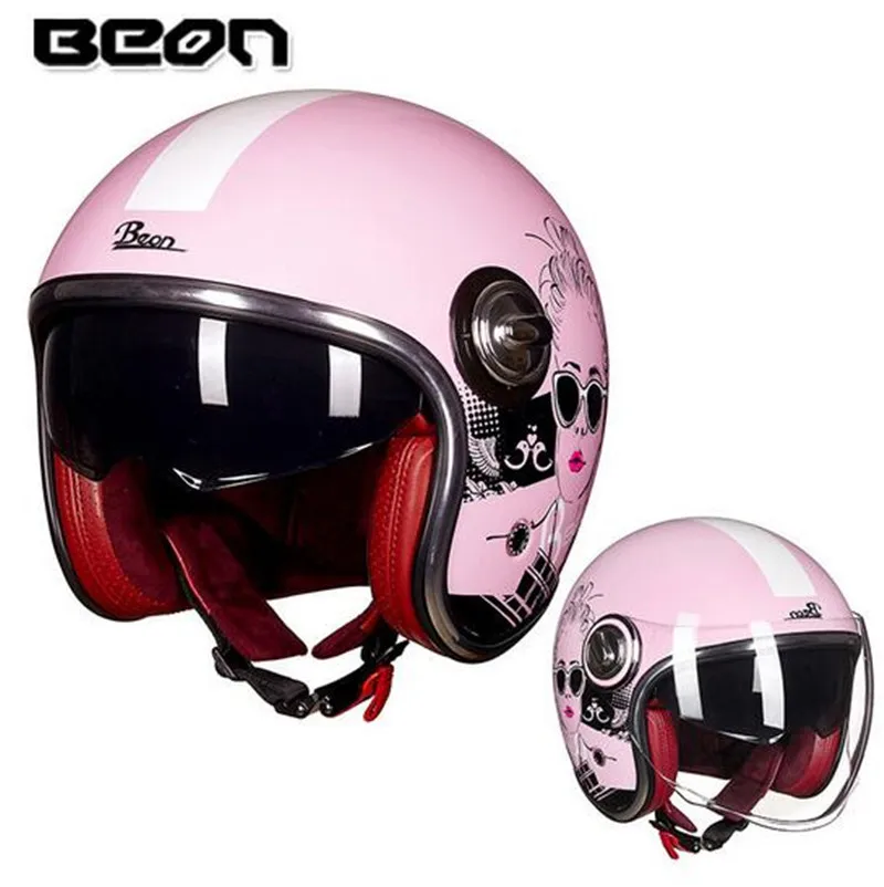 BEON мотоциклетный шлем Casco винтажный 3/4 с открытым лицом Capacete Байкерский скутер