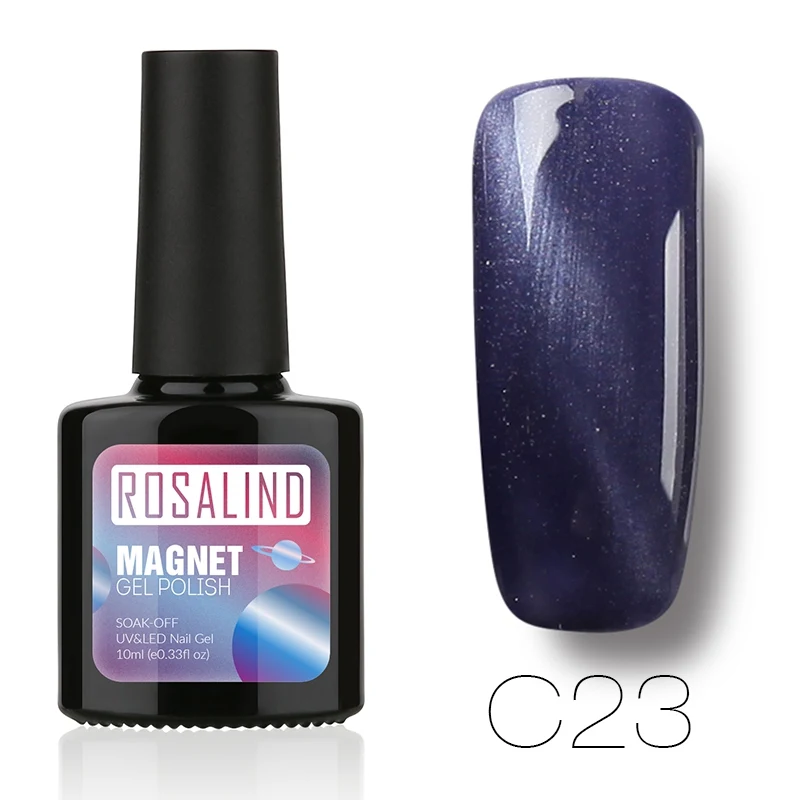 C23 ROSALIND гель 1S P+ черная бутылка 10 мл кошачий глаз магнит C01-30 гель лак для ногтей УФ светодиодный Звездный долговечный гель лак - Цвет: C23
