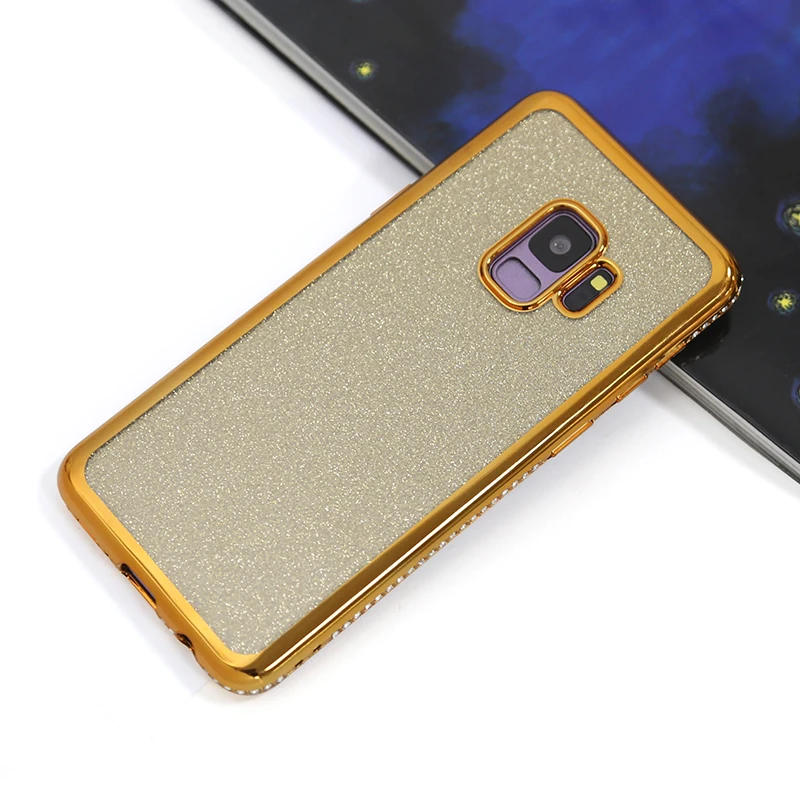 Luxury Plating Glitter Diamond Silicone Case For Samsung Galaxy S9 S8 Plus S7 Edge Note 9 8 Cell Phone Two in one Cover | Мобильные