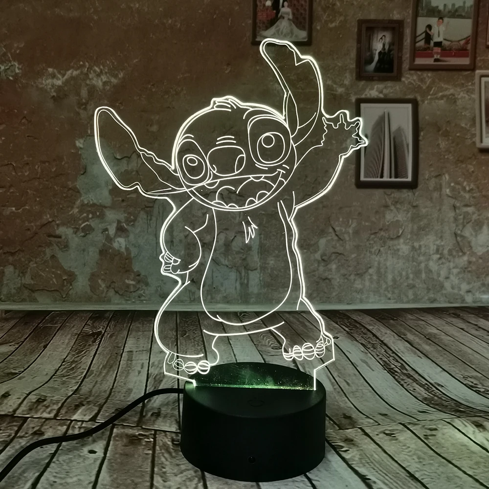 Дропшиппинг Ститч ночник 3D прикроватная лампа для спальни украшение комнаты