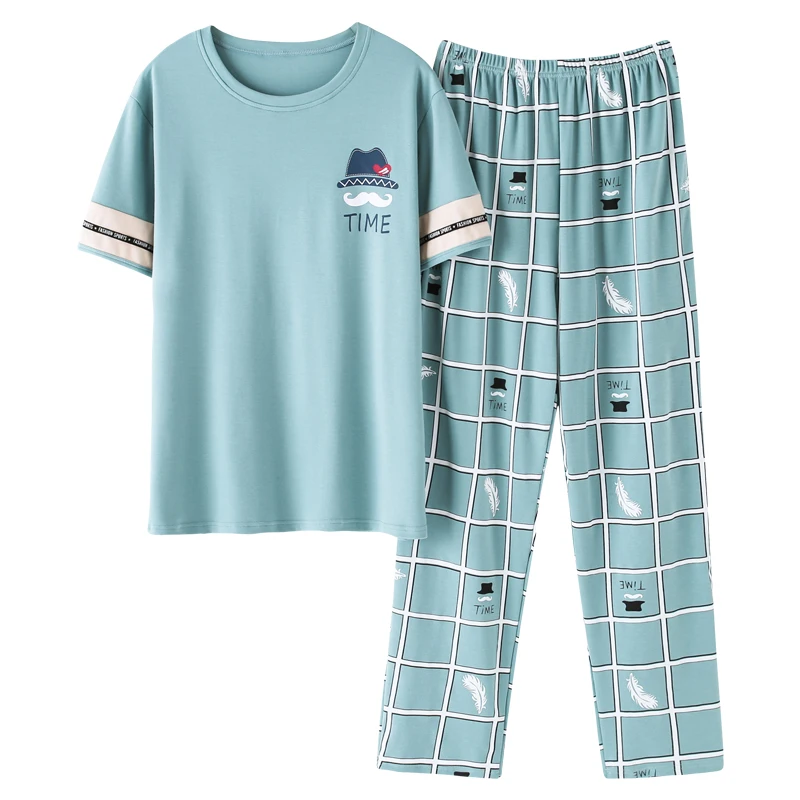 BZEL New Cotton Couple Pajamas Set Short Sleeve Sleepwear Men And Women Casual Home Wear Lover Latest Version Nightwear | Женская одежда