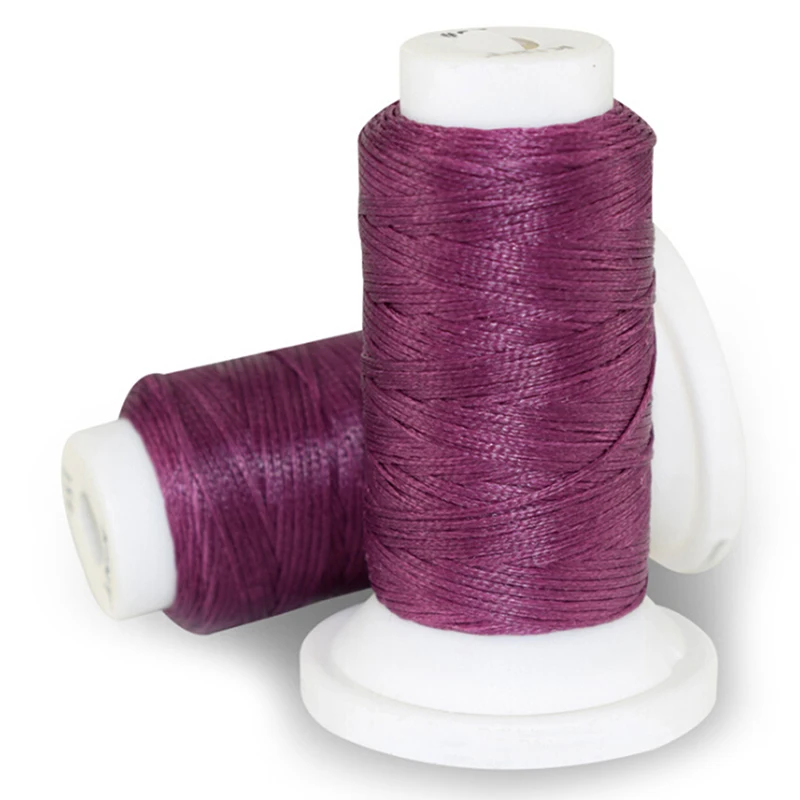 purple 0,8 мм 50 м DIY инструмент для рукоделия ручная вощеная нить полиэфирный шнур швейная машина прострочка для кожаного ремесла - Цвет: purple