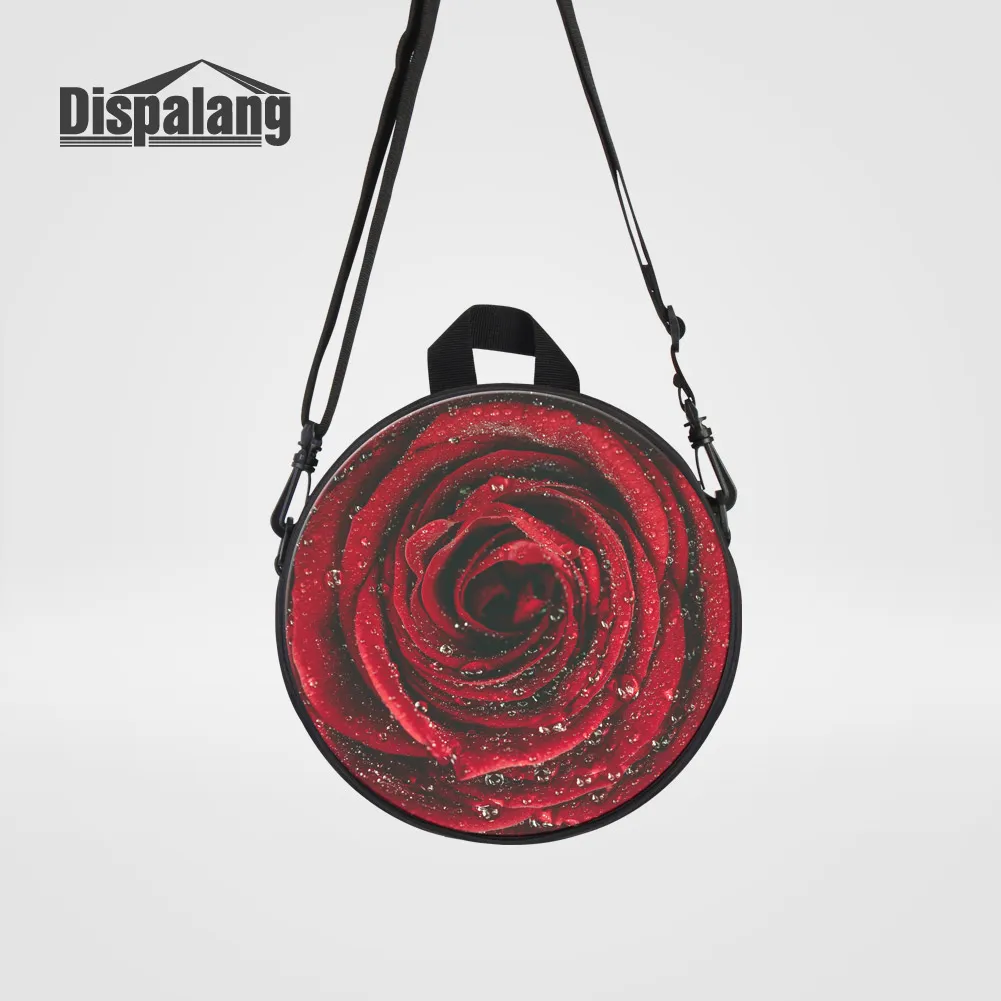 Dispalang сумка на одно плечо для малышей красная роза дизайнерские круглые сумки