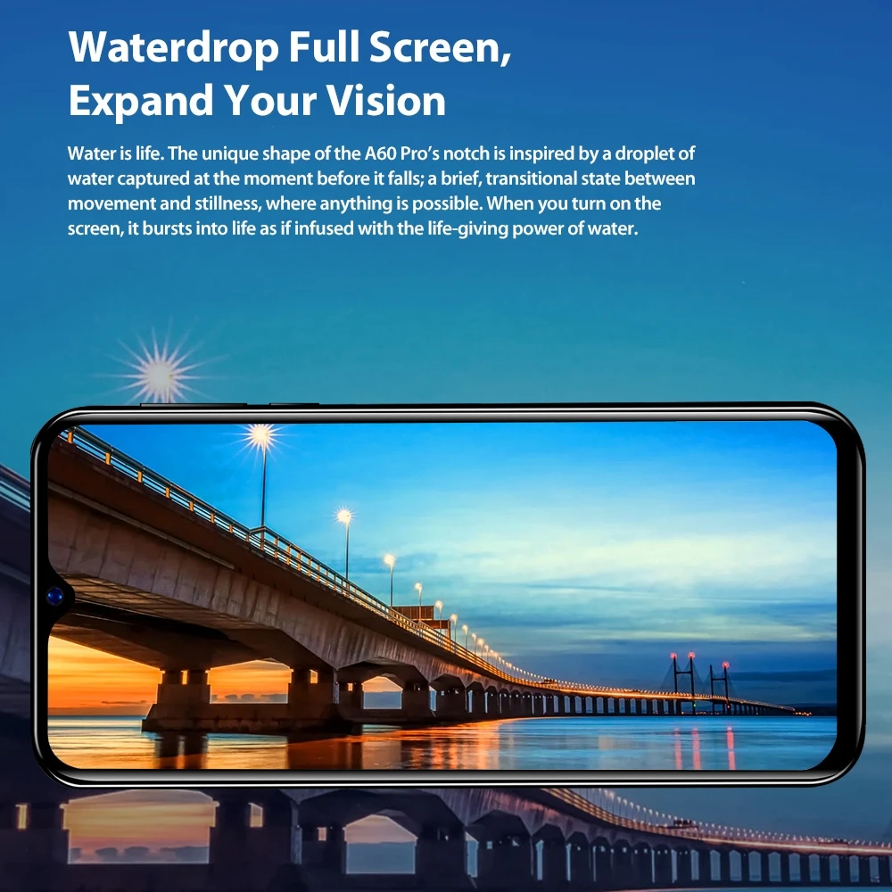 Смартфон Blackview A60 Pro экран Waterdrop 6 088 дюйма MTK6761 3 ГБ 16 Android 9 0 4080 мАч сканер отпечатка
