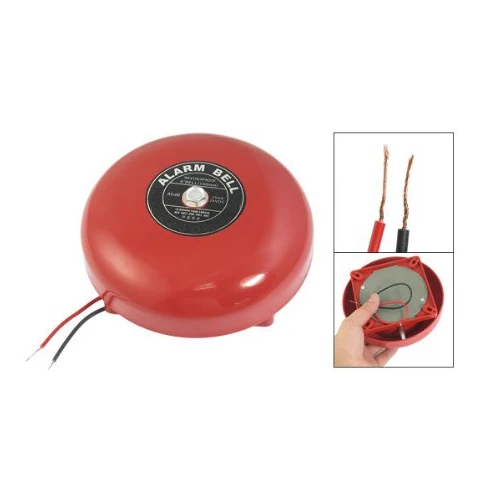 Электрический круглый сигнал тревоги Красный DC 24V 25mA 95db 150 мм 6 &quotДиаметр металла