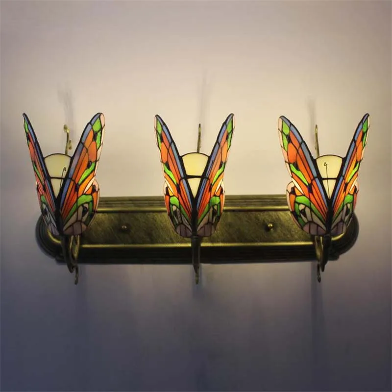 Настенный светильник FUMAT в виде бабочки лампа из витражного стекла ручной работы