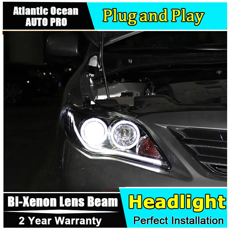 

Car Styling for Toyota Corolla Altis LED Headlights 2011-2013 DRL Lens Double Beam HID KIT Xenon bi xenon lens