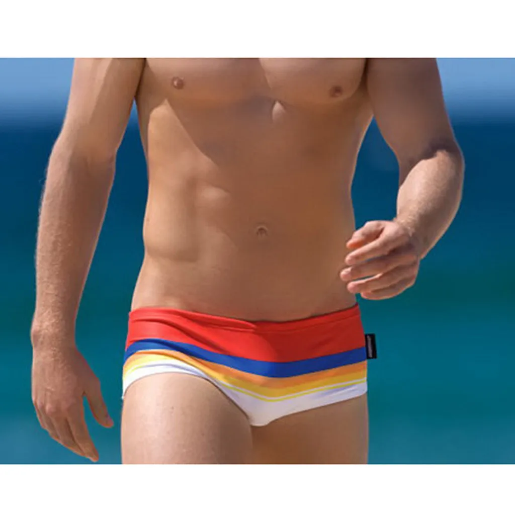 B Летние мужские плавки купальный костюм бикини maillot de bain одежда шорты для бассейна плавки-шорты сексуальные с низкой талией 2,0 - Цвет: B