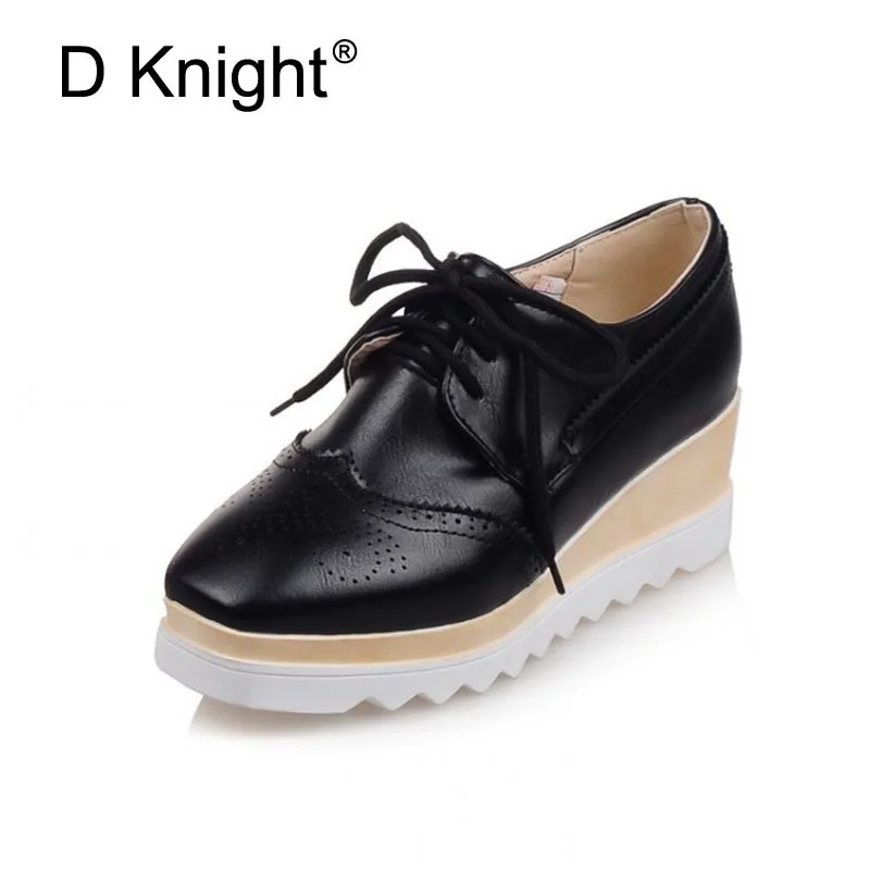 Новые весенние оксфорды из искусственной кожи большие размеры 34 43 женская обувь