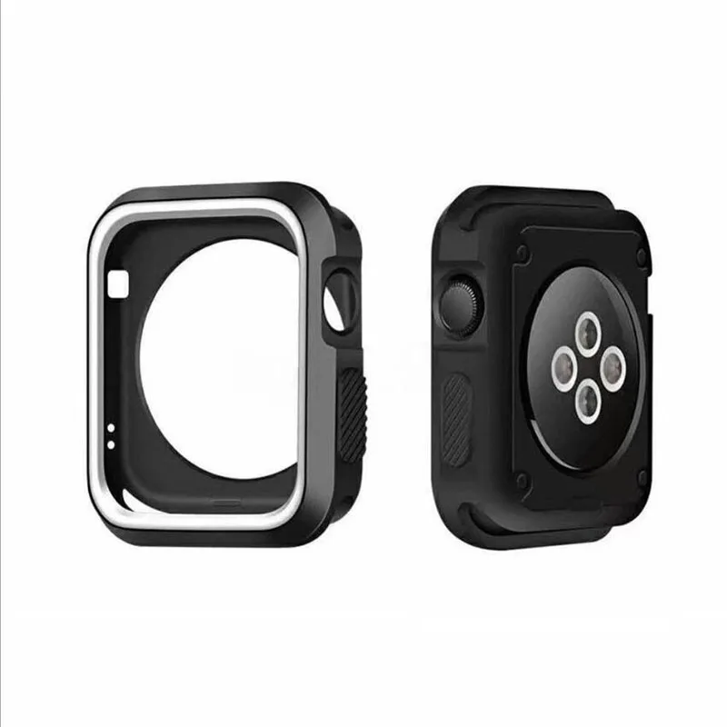 Мягкий силиконовый из ТПУ чехол Полный в виде ракушки рамки для iwatch Apple Watch серии 1
