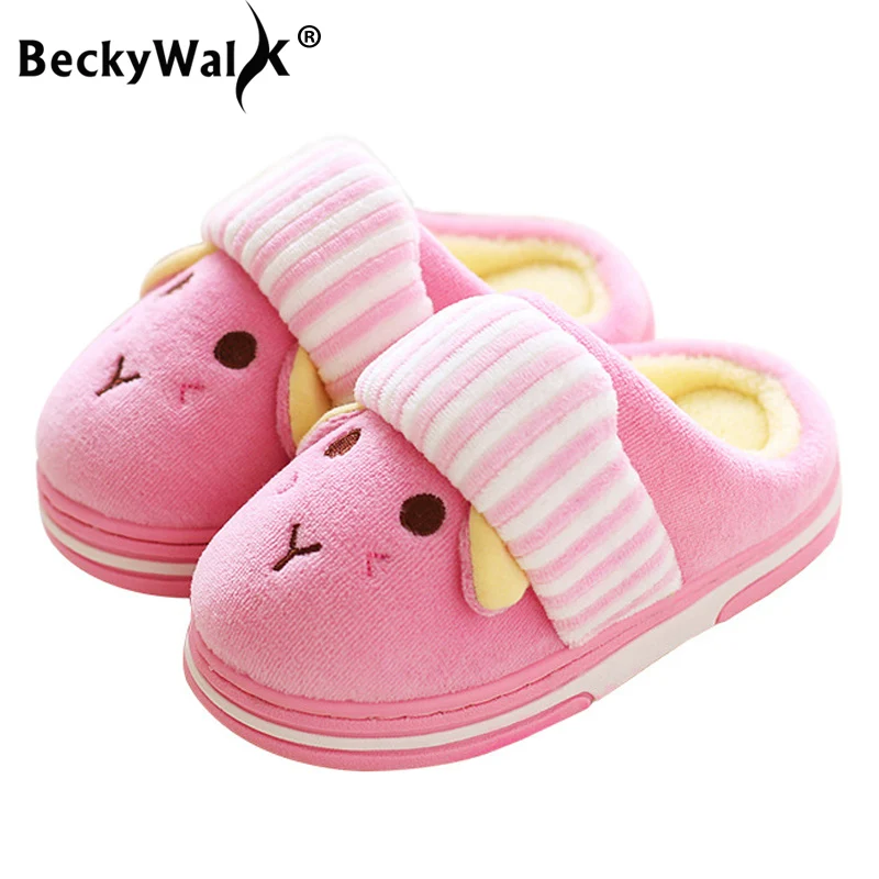 Детские зимние тапочки BeckyWalk детская зимняя обувь для дома девочек и мальчиков