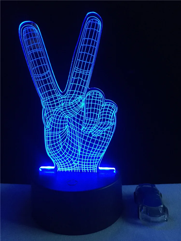 Светодиодный светильник GAOPIN победный жест 3D с USB-кабелем декоративный сенсорный