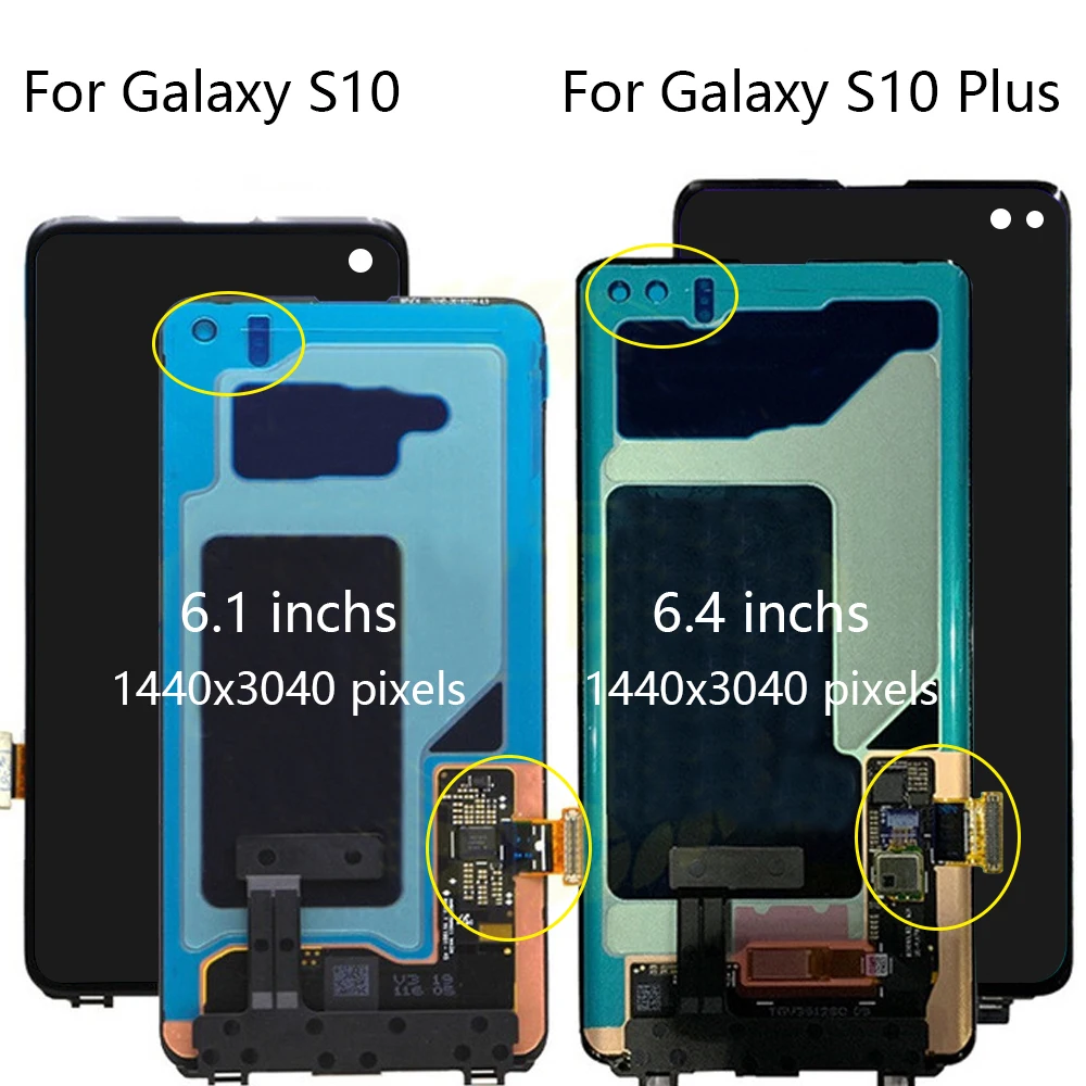 Супер AMOLED для Samsung Galaxy S10 Plus ЖК-дисплей с сенсорным экраном G975 G973 ЖК-дигитайзер S10e