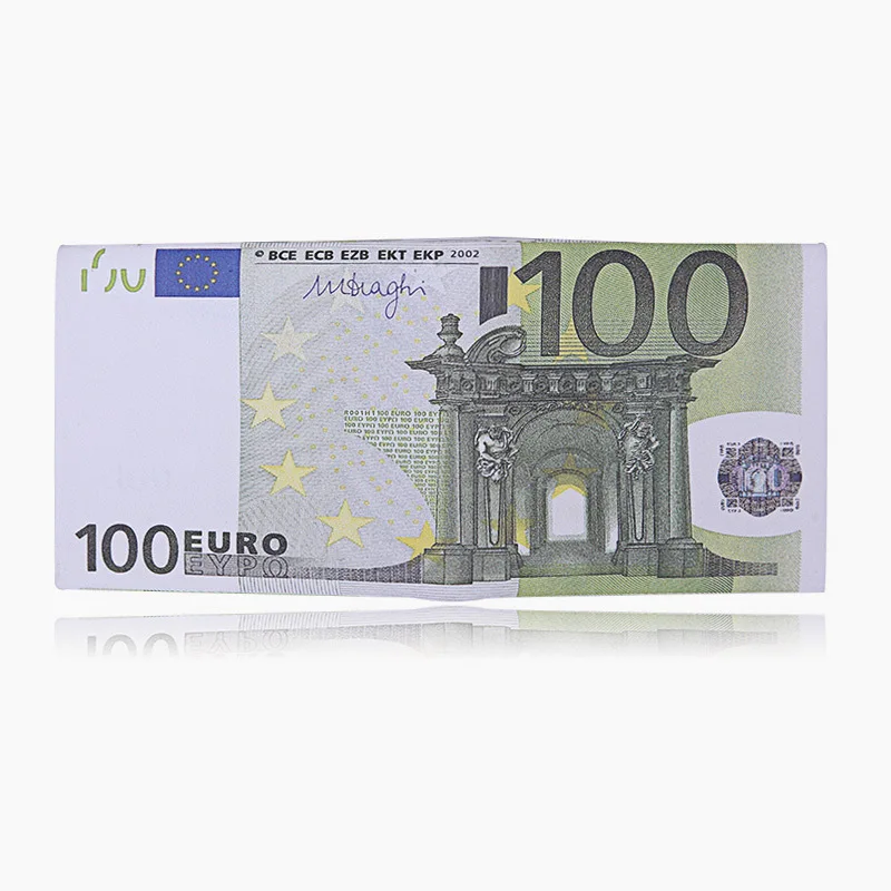 Euro 100 Модный дизайн! Унисекс кошелек с принтом денег, доллар США, фунт, иена, кошелек с узором, двойной держатель для карт, женский, мужской - Цвет: Euro 100