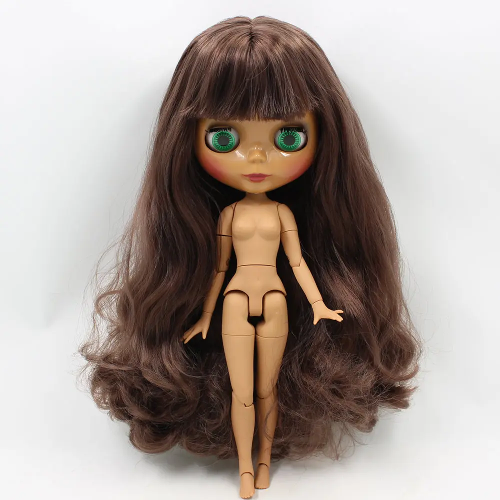 

ICY DBS Blyth doll No.BL0222 Brwon curly hair with bangs JOINT body Chocolate skin Neo 30cm 1/6 BJD