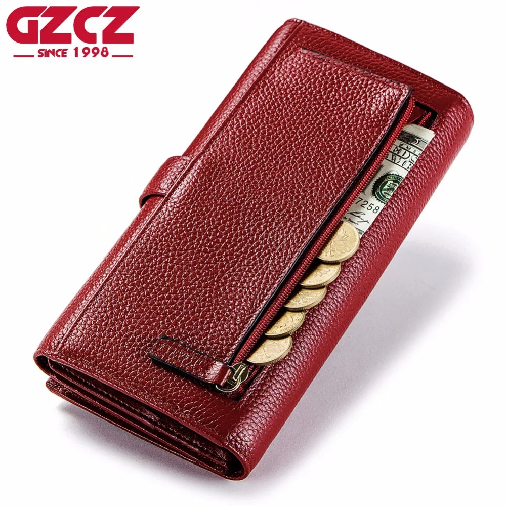 GZCZ кошелек из натуральной кожи RFID Модный женский для монет женские кошельки
