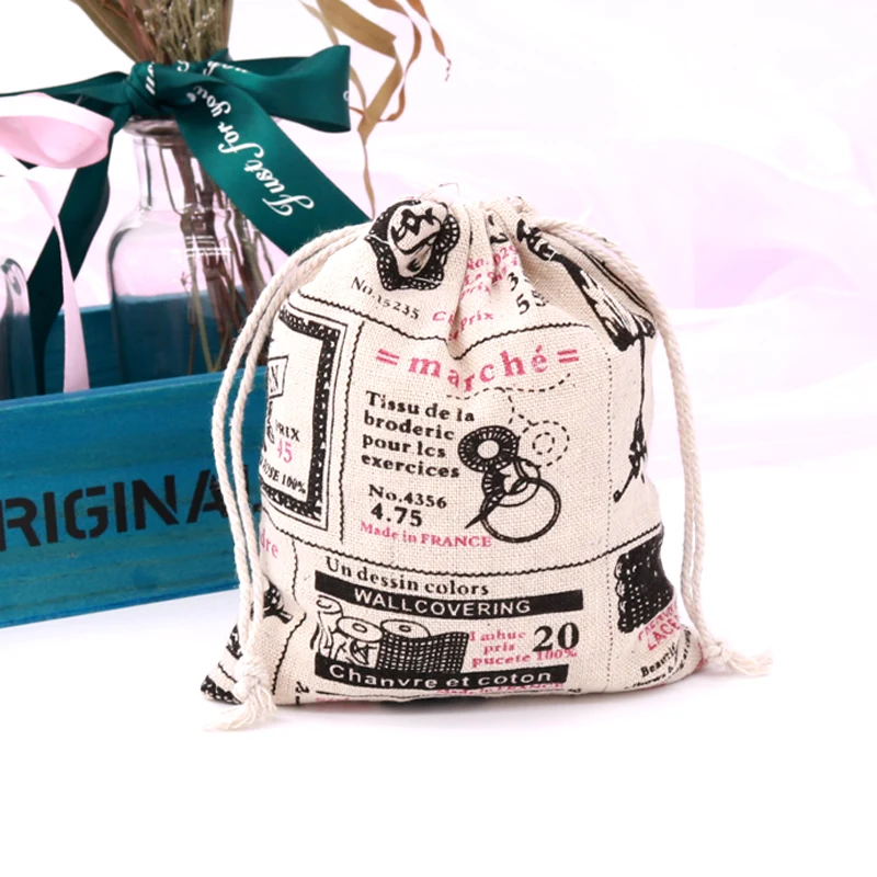 Wholesale 50pcs/lot 14*16cm Cute Cotton Fabric Drawable Bags Fashion Gift Jewelry Display Packaging Storage Pouch Can Print Logo | Украшения