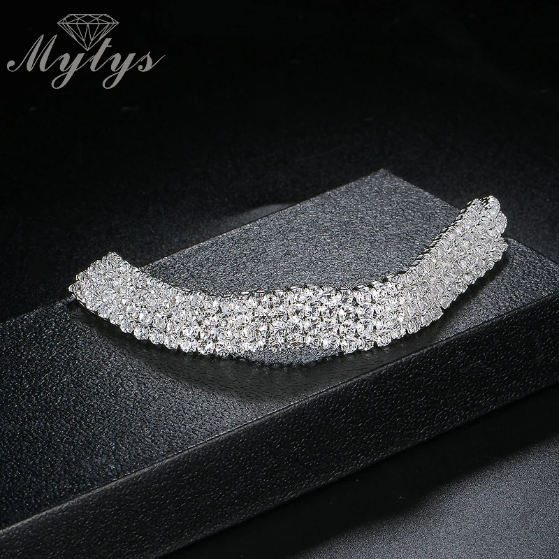 Mytys современный белый золотой цветной браслет с кристаллами и мигающими