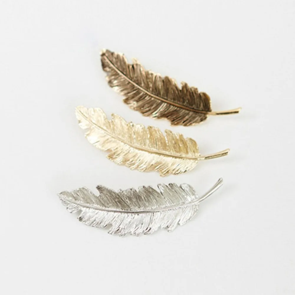 Металлическая заколка для волос в виде листьев Винтажная конского хвоста
