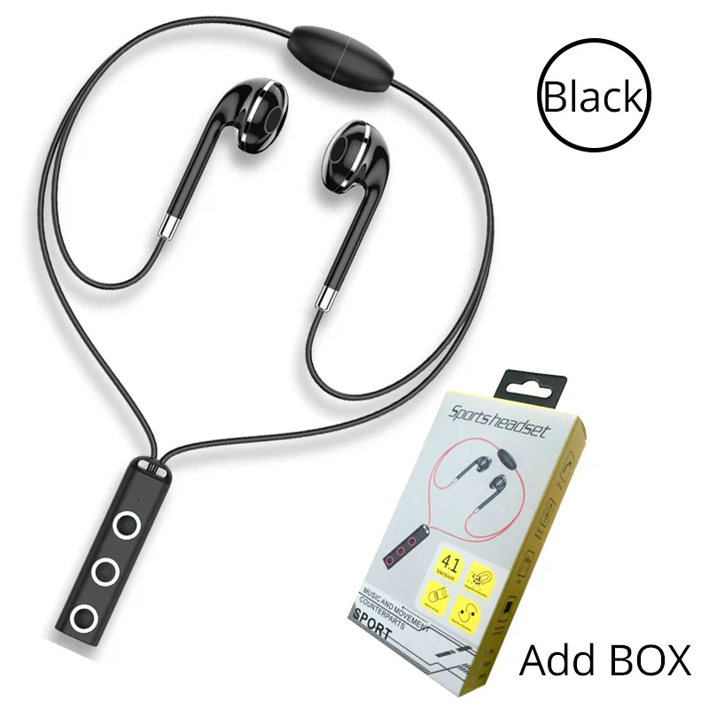 Black With box FONKEN Bluetooth наушники-вкладыши Беспроводные спортивные наушники магнитное ожерелье наушники с микрофоном BT313 мобильные наушники-вкладыши - Цвет: Black With box