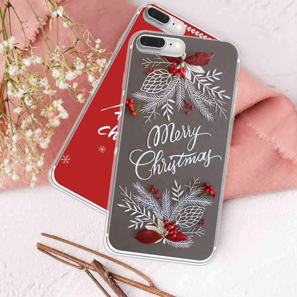CASEIER силиконовый чехол для телефона iPhone X 8 7 6s 6 5S 5 роскошный Рождественский Plus SE