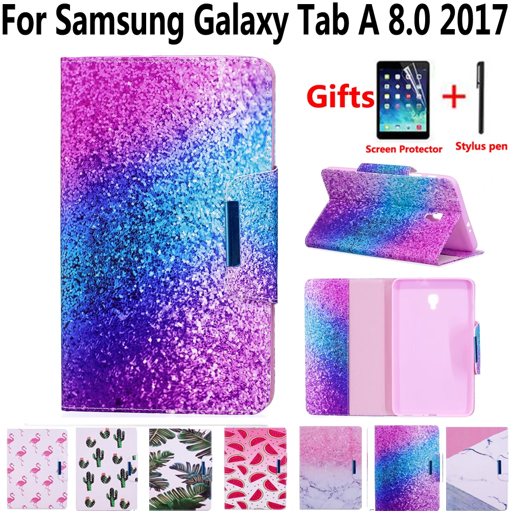 Чехол из искусственной кожи с мраморной росписью магнитом для Samsung Galaxy Tab A 8 0/8 2017 SM