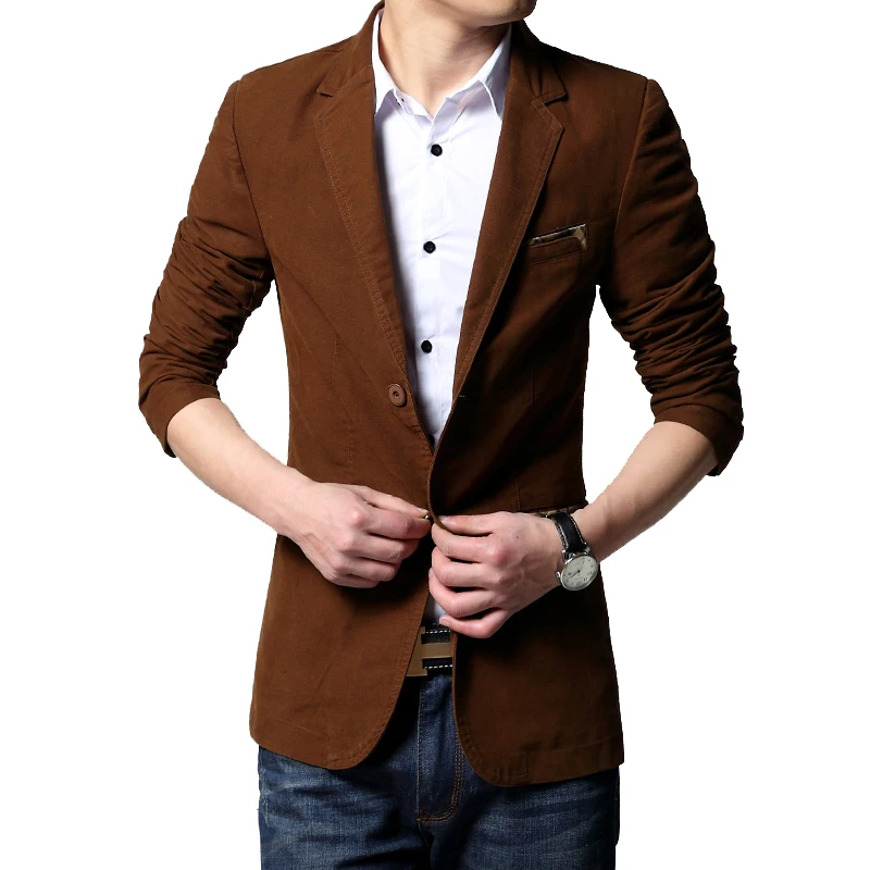 Мужской повседневный Блейзер и куртка новый корейский модный стиль черный хаки