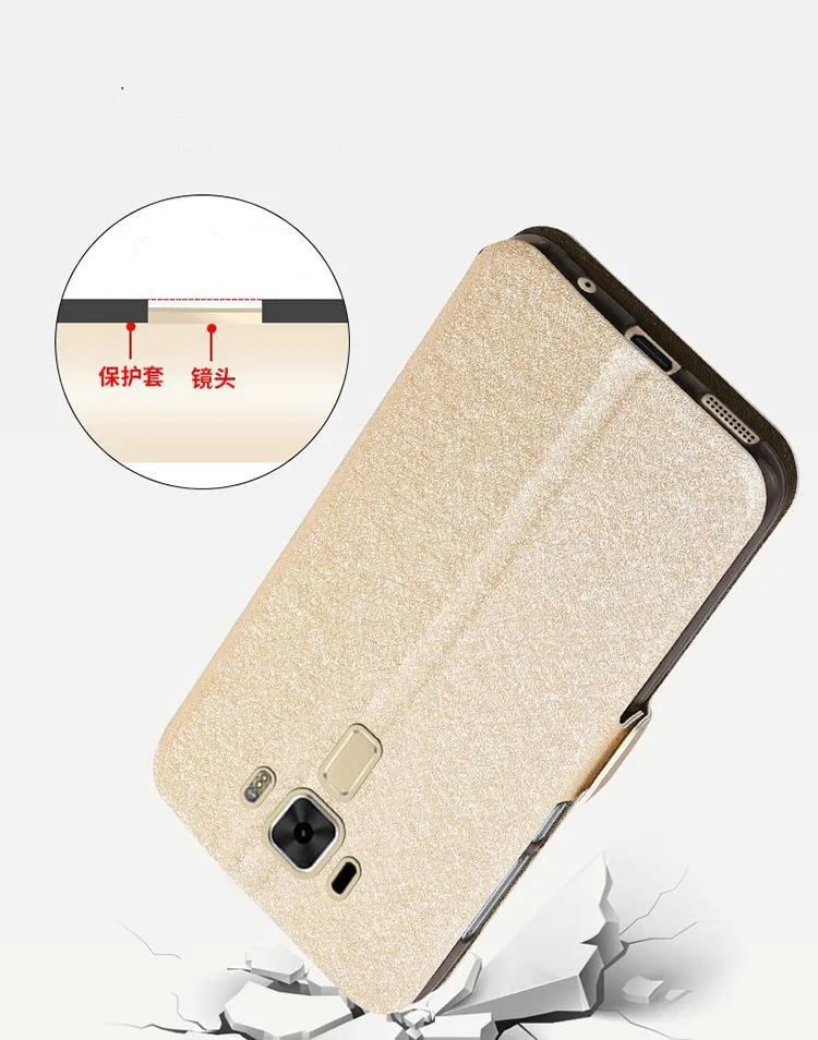 Чехол-книжка для Asus Zenfone 3 Laser ZC551KL силиконовый кожаный чехол с окошком экрана