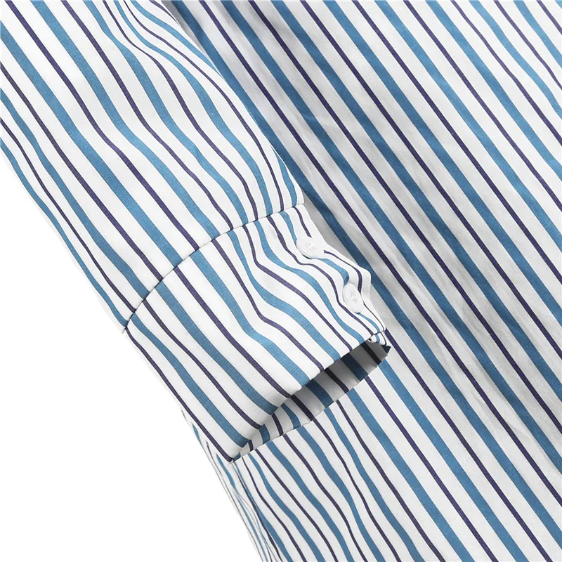 Полосатые женские платья модные с длинным рукавом весна 2018 новое мини платье OL