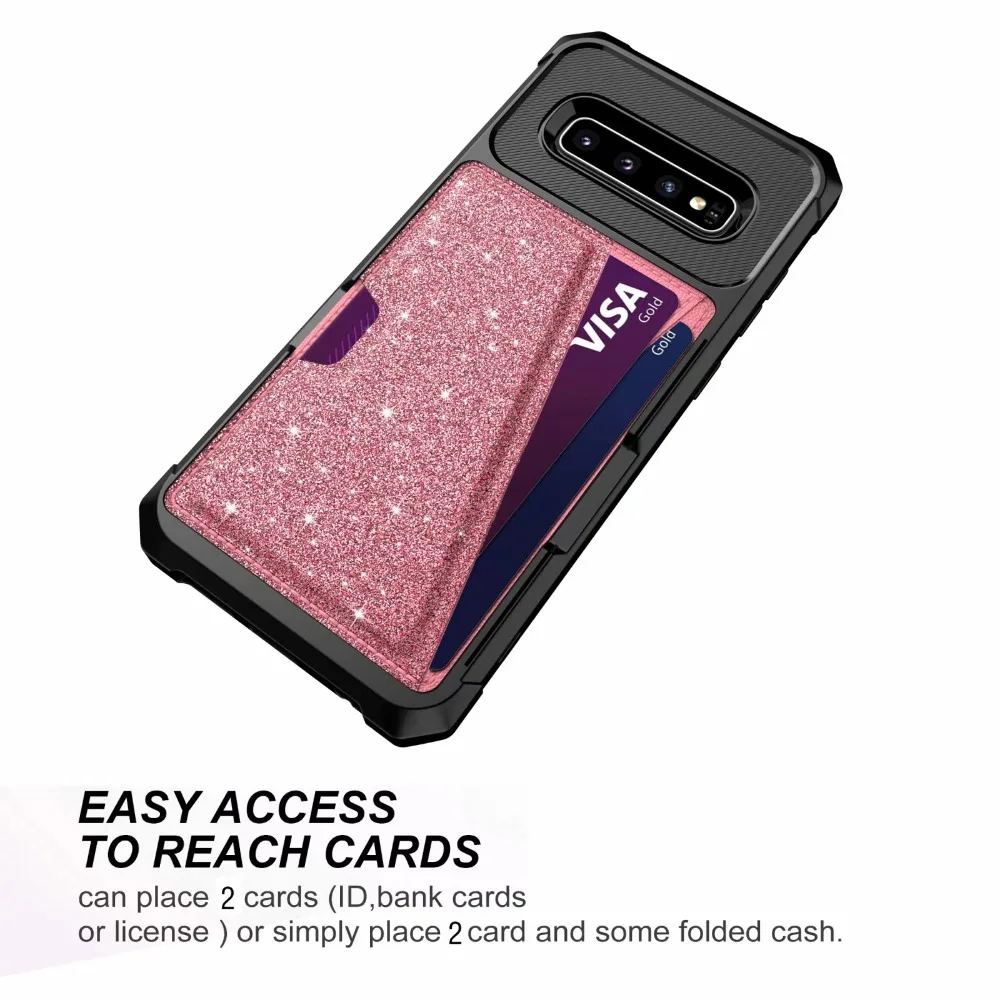 Чехол для samsung Galaxy S10 S10E S9 Plus Note 9 с блестящими стразами и магнитной подставкой для автомобиля, чехол-бумажник для карт, чехол для samsung S 10 9 Plus