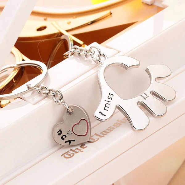 Couple Keychain Keyring Lover Sweetheart Gift for Valentine Day / Wedding Anniversary Birthday (Silver) | Автомобили и мотоциклы