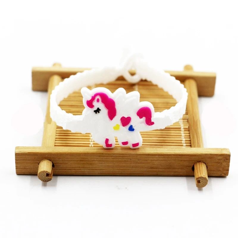 unicorn 18 10pcs 10 шт мультфильм детей день рождения подарок маленький игрушечный браслет Русалка Единорог браслет из ПВХ кольцо baby shower вечерние подарок - Цвет: unicorn 18 10pcs