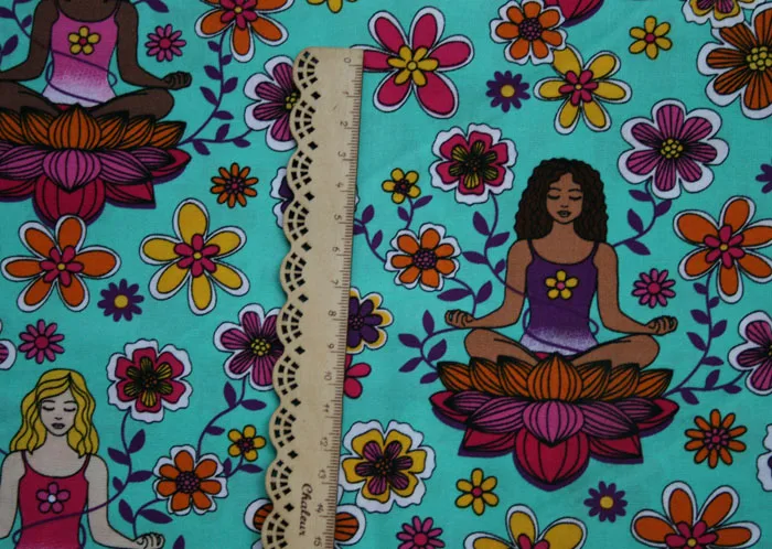 100x110cm/39&quotx43&quot Yoga Girl Cotton Plain Fabric | Дом и сад