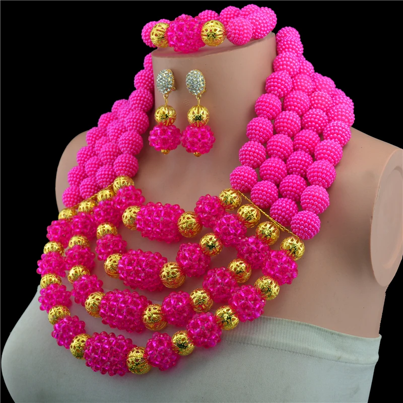 2017-роскошный комплект ювелирных изделий из африканских бусин зеленый