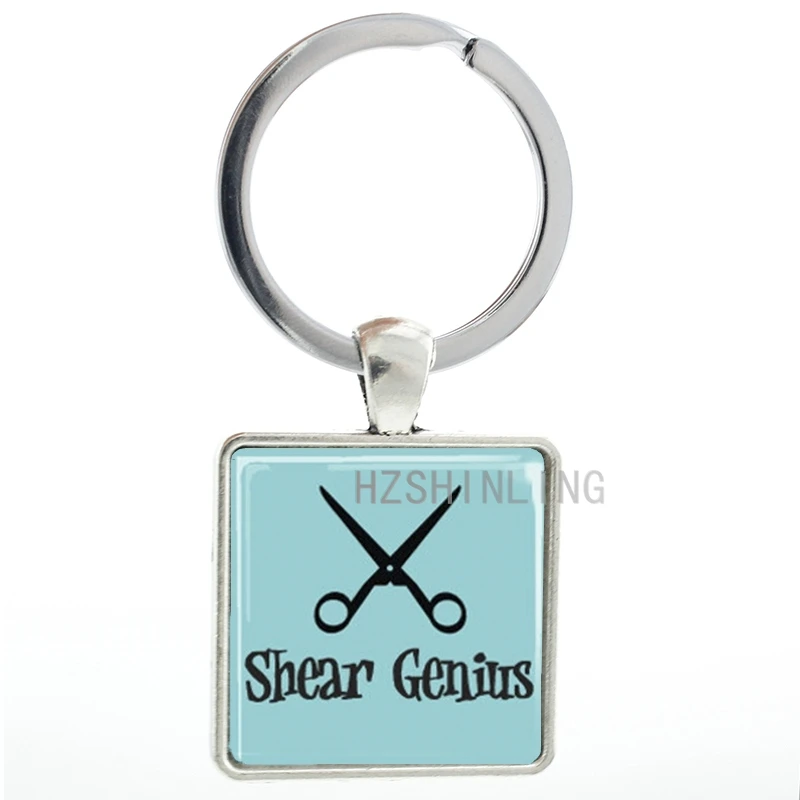 

Novelty fashion Shear enius keychain popular Hair Stylist key chain ring holder cool Hairstylists keyring jewelry gifts AA33