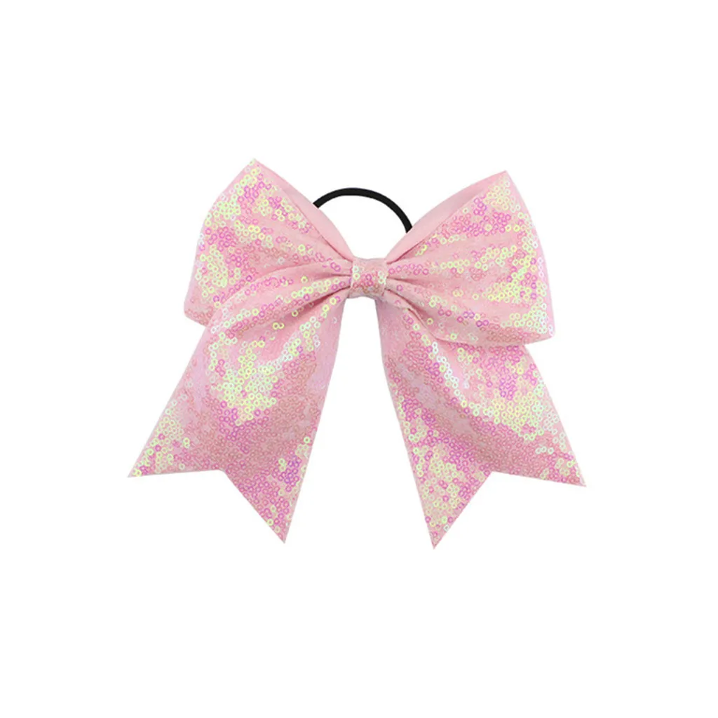 Бант для волос 2019 Модный Блестящий бант с эластичной лентой девочек 8 дюймов