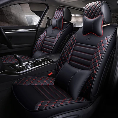 black red pillow Universal car seat cover for peugeot 206 407 508 308 301 3008 205 106 307 207 car accessories seat covers - Название цвета: black red pillow