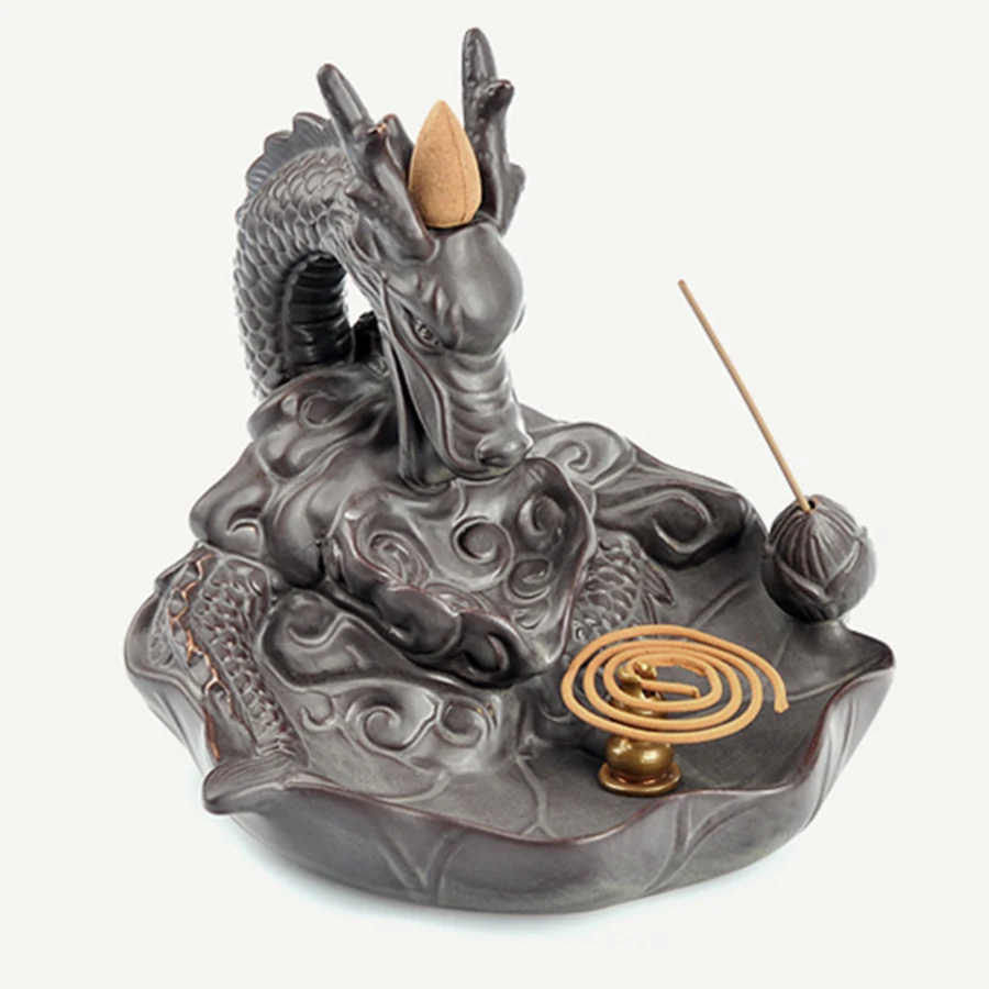 

Incense Holder Ceramics Waterfall Backflow Incense Ceramic Dragon Smoke Incense Burner House Smell Incense Stick Holder I5T001